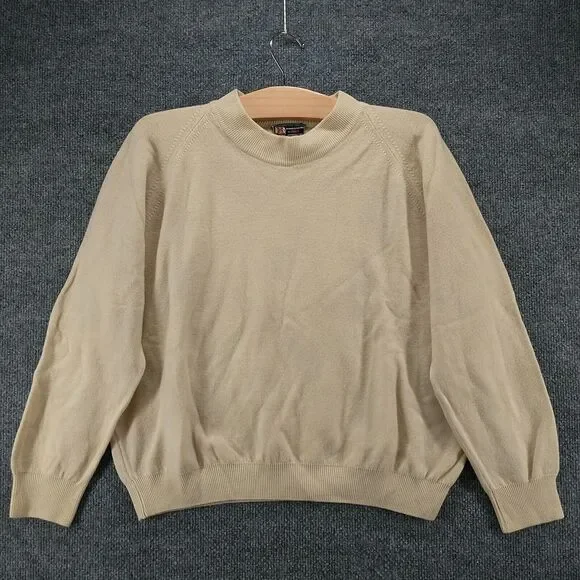 Wolf & Dessauer Men´s Sweater Tan M High Neck Pullover Long Sleeve Knit Comfort Sweaters